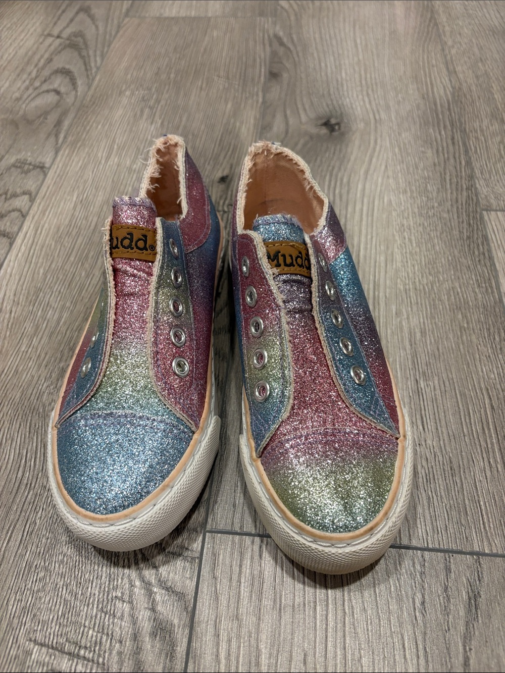 Mudd Girls Multicolor Glitter Slip-On Sneakers